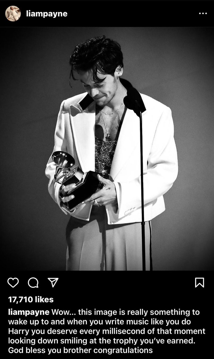 angelslouisw's tweet photo. nada como harry ganando el grammy y liam y niall felicitándolo https://t.co/db3la9FTmI