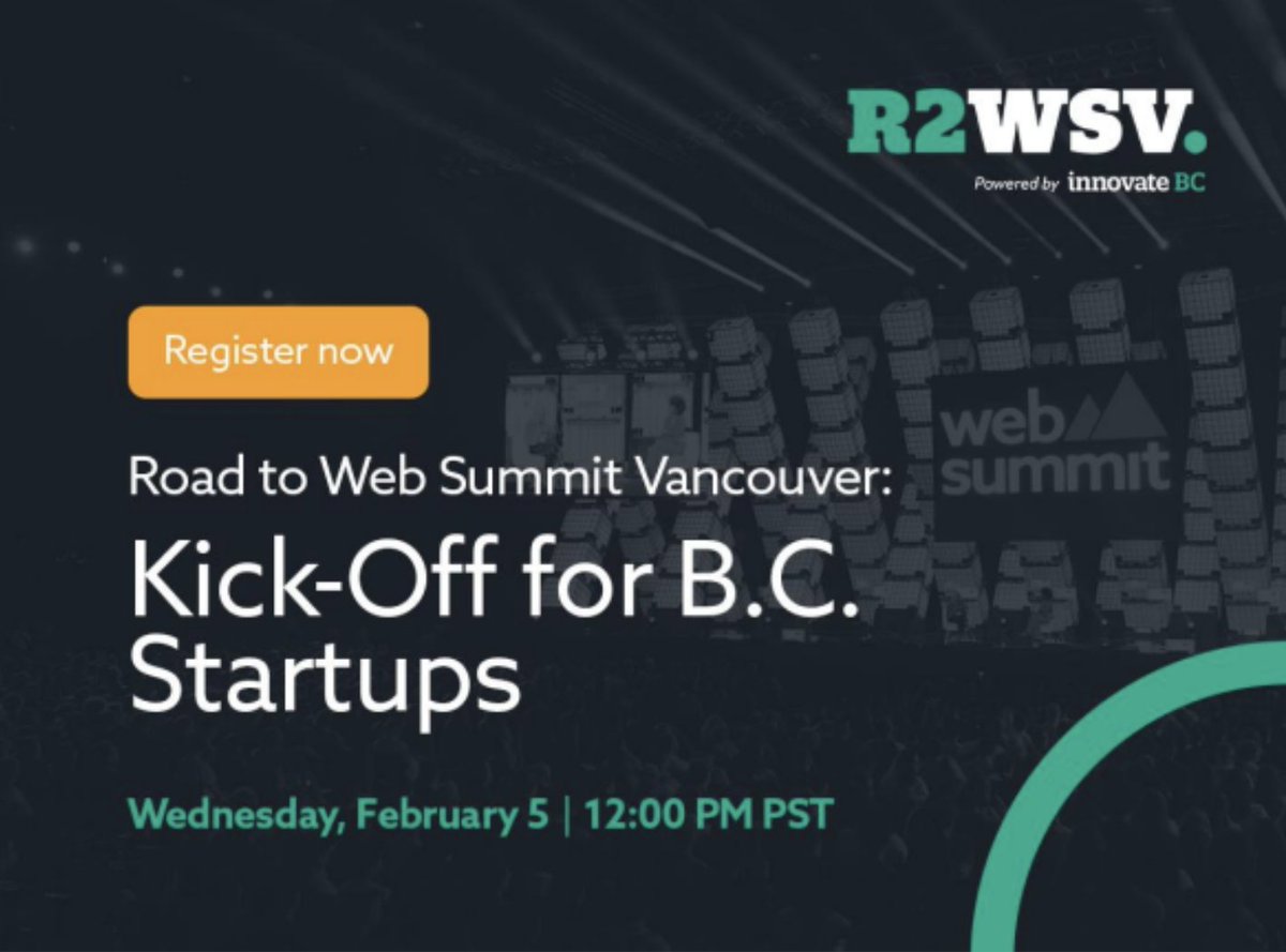 B.C. Startups: Register now for the Road to <a href="/WebSummit/">Web Summit</a> Vancouver virtual Kick-Off on Feb 5 — a FREE virtual event outlining events + programs that can support you in attracting investors, acquiring customers and driving #BizDev at Web Summit Vancouver! lu.ma/s153vp5n