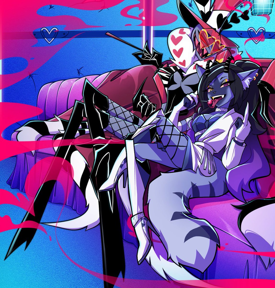 MysticF35787151's tweet photo. "What are you staring at? This spot is already taken by us, bitch~"
❤🍭💜

#HazbinHotel #hazbinhotelvalentino #StaticMoth #HazbinHotelFanart #OC https://t.co/RtdTzOjpvU
