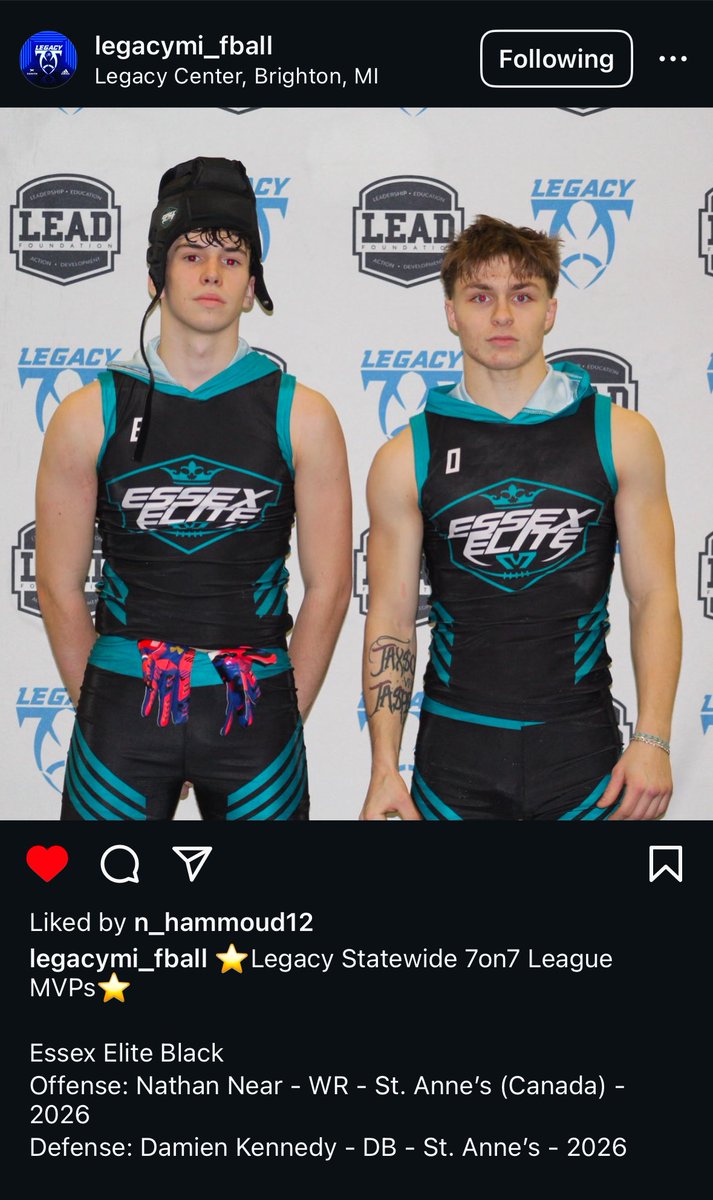 NathanNear7's tweet photo. Offensive MVP For Legacy 7v7 Week 1 https://t.co/VP93TaMNIn