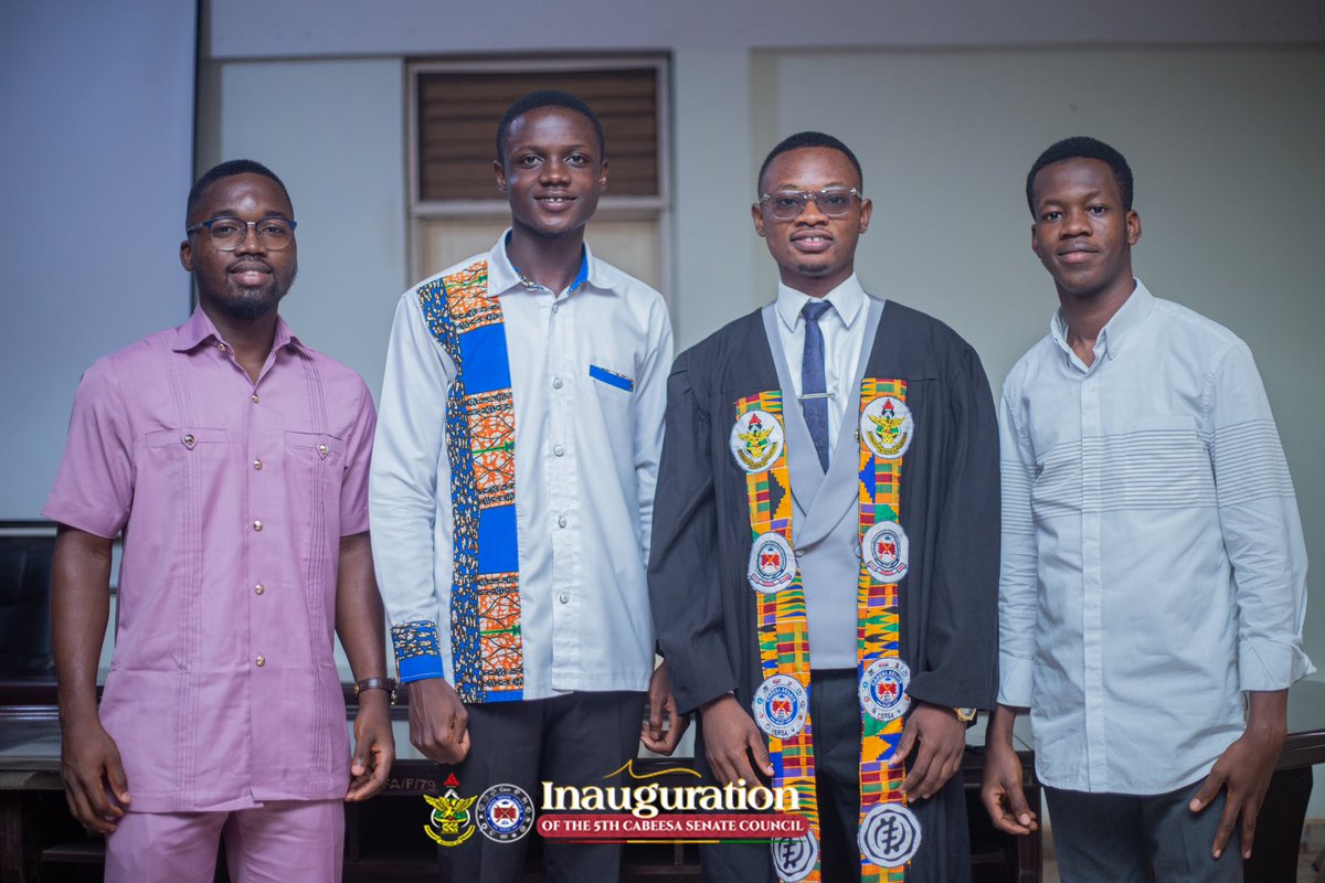Senate5Cabeesa's tweet photo. Honored to have the esteemed Speakers,  Rt. Hon. Ayi-Bonte Bernard Nii A.(GESA Senate Speaker) and Rt. Hon. Emmanuel Owusu(FABESS Speaker) to join us for the 5th inauguration! 
#5thInauguration 
#FabessSpeaker"
#LeadershipMatters" https://t.co/FEz66sJUa6