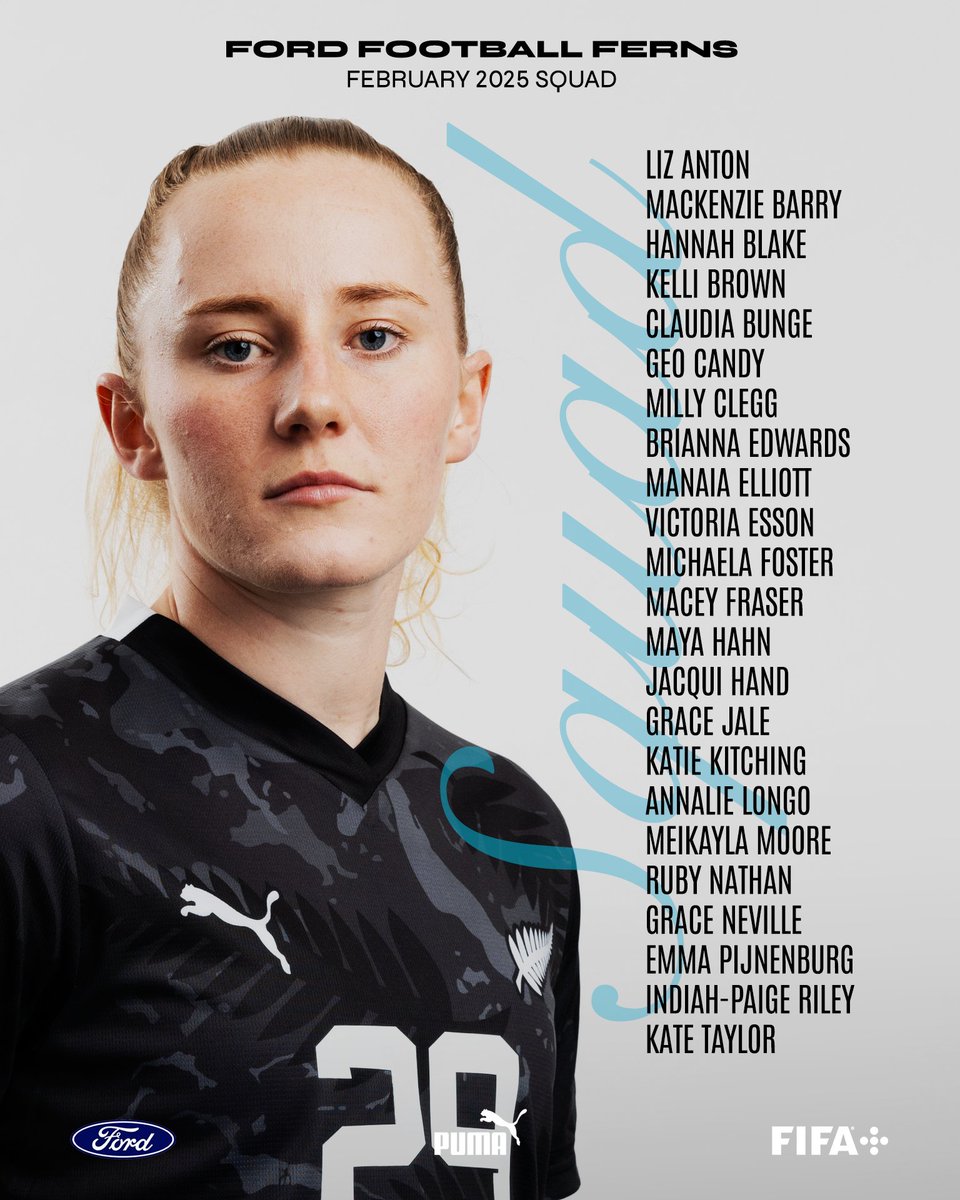 The first Ford Football Ferns squad of the year has been named, ahead of the two games against Costa Rica this month, with 3️⃣ players called up for their debuts:

🆕 Kelli Brown 
🆕 Geo Candy 
🆕 Maya Hahn 

📖 Read about interim head coach Michael Mayne's squad at