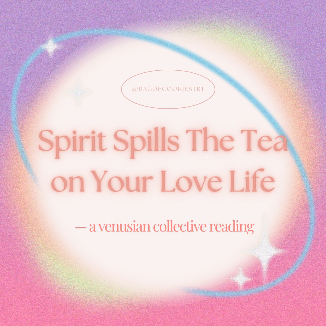 — spirit spills the tea on your love life 🫧

this reading will be based on your venus sign 💝 

rt and comment your venus sign so i can let you know once it’s up!