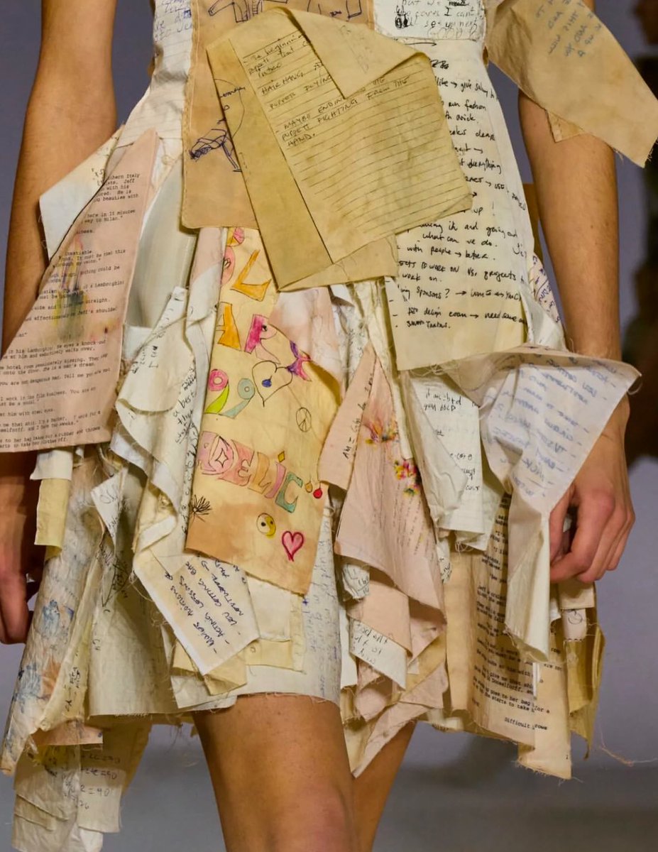 Dress made of childhood notes