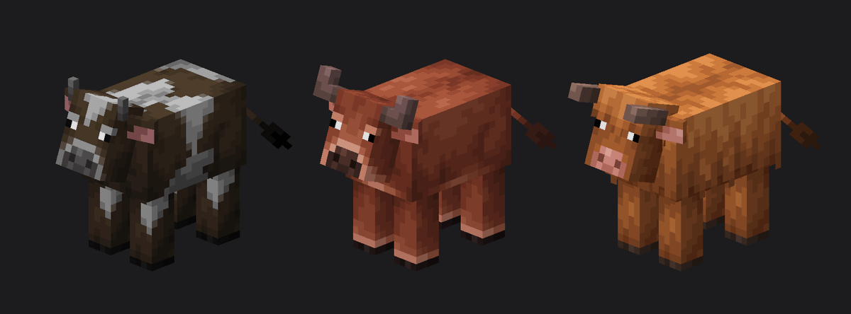 edited the cow a little and made the new variants as well, i think i can still improve the cold variant a tiny bit