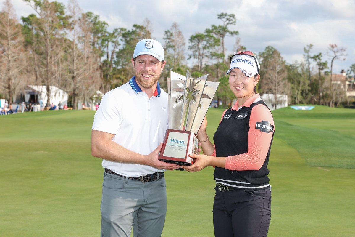 What a start to the season! Congratulations to our 2025 Hilton Grand Vacations Tournament of Champions winners 👏⛳️ #HGVLPGA