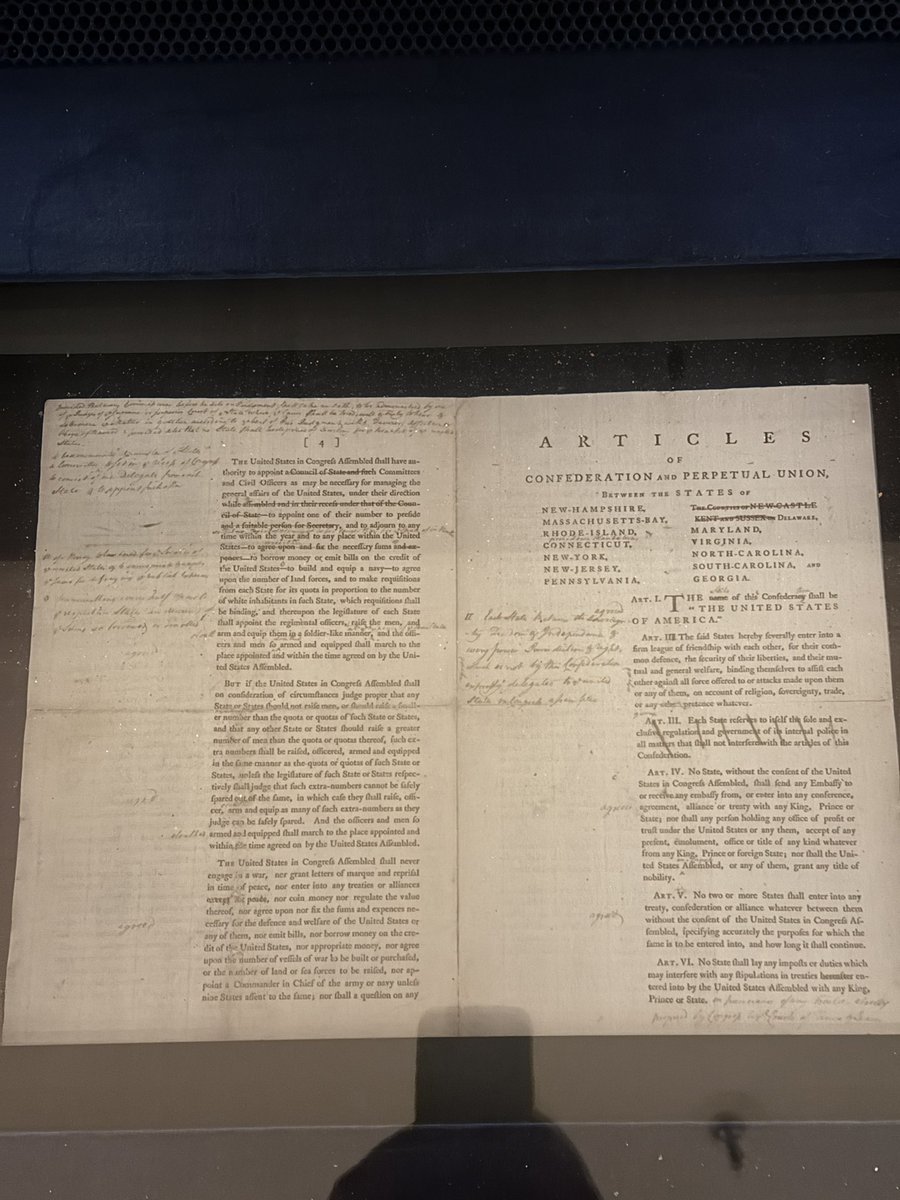 Guns_Gadgets's tweet photo. An actual, original copy of the second draft of The Articles of Confederation and Perpetual Union Between the States, printed in August 1776.
#america #history #americanhistory #articlesofconfederation #independancehall https://t.co/xdcdEKGFcA