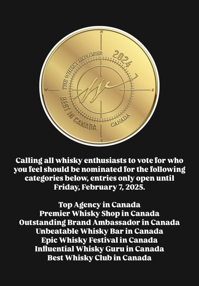 All finished judging The Whisky Explorer Awards!!

As judges, we don’t know a single thing about the whisky beyond what we see in the glass.

Now is time for The Whisky Explorer Awards People’s Choice, get your vote in by Feb 7. 

form.jotform.com/Brisebois_Mike…