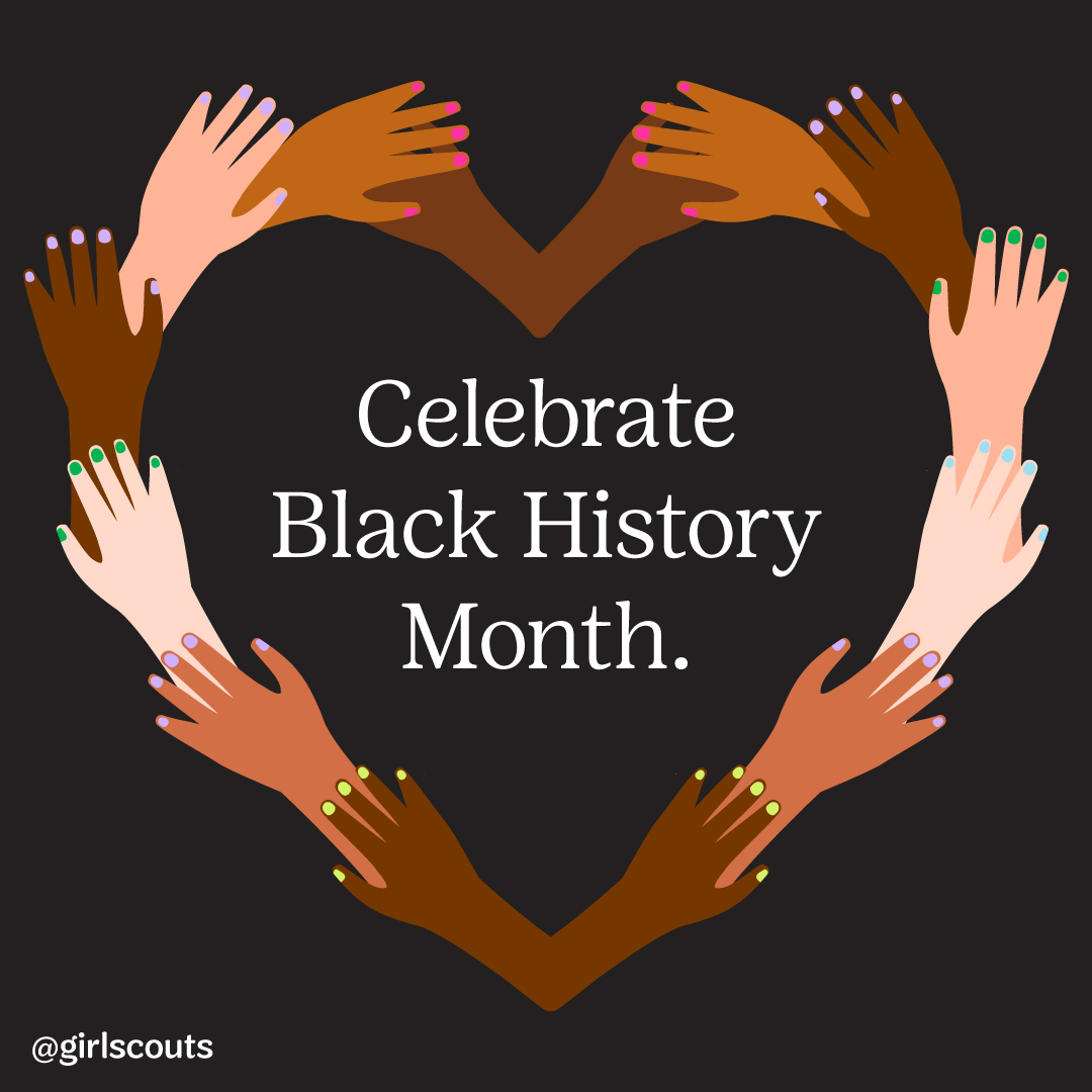 Our hands are tools of progress! ✨💚 This February, we’re honoring the achievements and resilience of Black Americans who have shaped our world. 🙌 Earn a new patch by reflecting on the powerful impact they’ve had. 👇  #BlackHistoryMonth 
 girlscouts.info/IAm