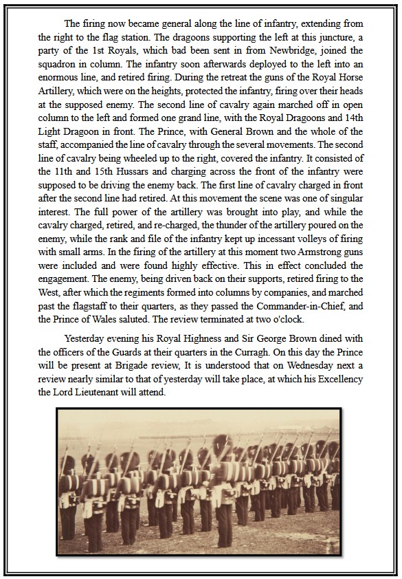 curraghhistory's tweet image. In July 1861, a grand military review of over 10,000 troops took place on the Curragh plains. The review was held by the Prince of Wales while undergoing military training at the Curragh Camp and attached to the Grenadier Guards.
curragh.info/archives/Royal…