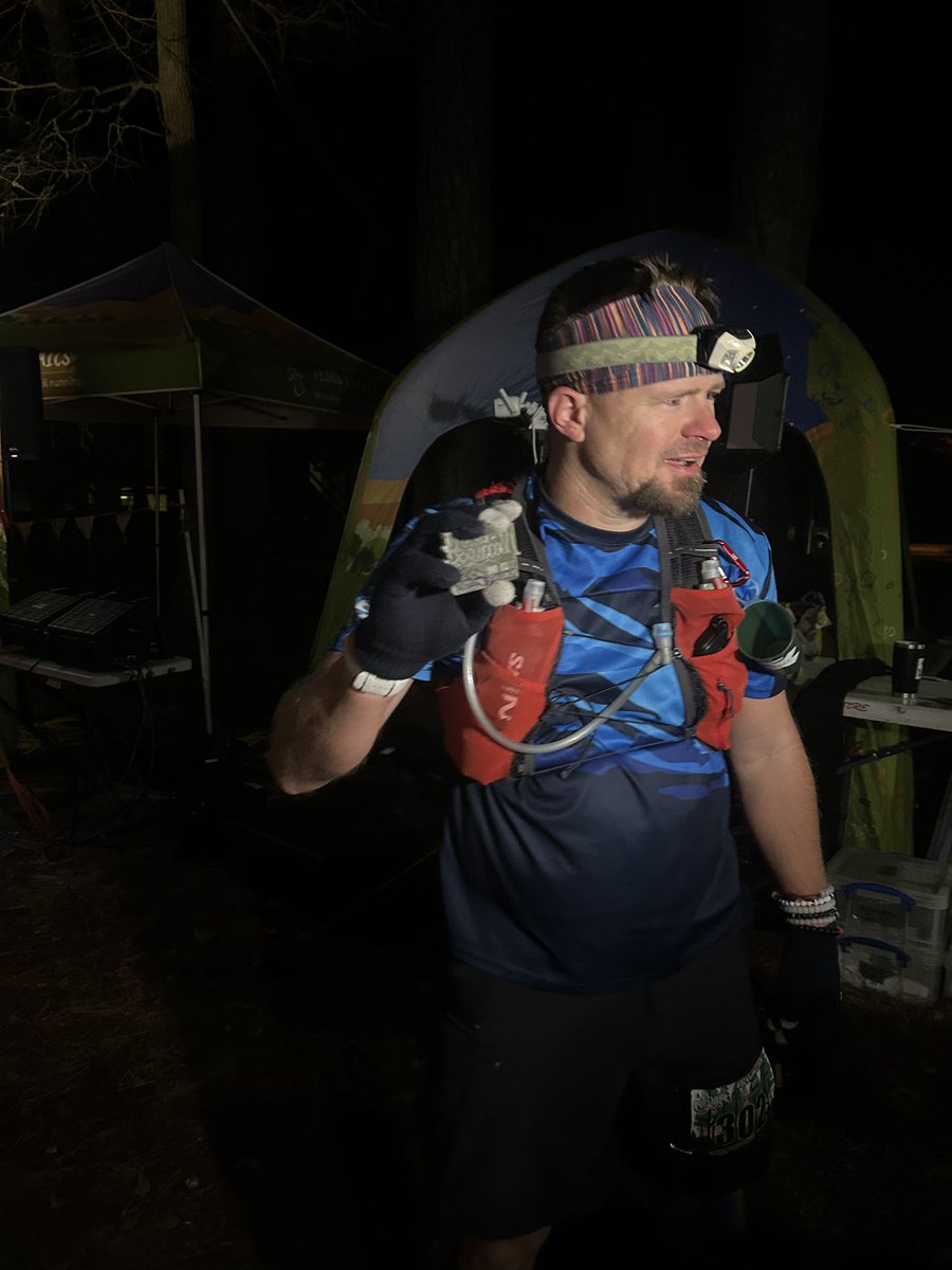 MaddoxOnslaught's tweet photo. 100 mile race done. Under 24 hrs. Got my sub 24 belt buckle too. I’m never doing a 100 miler again. https://t.co/5vhFKUo9ir