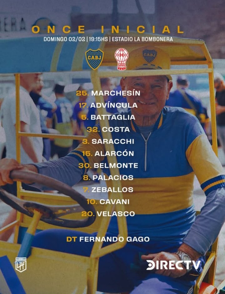 Los 11 para enfrentar esta tarde a Huracán. 

Vamos Boca! 💙💛💙