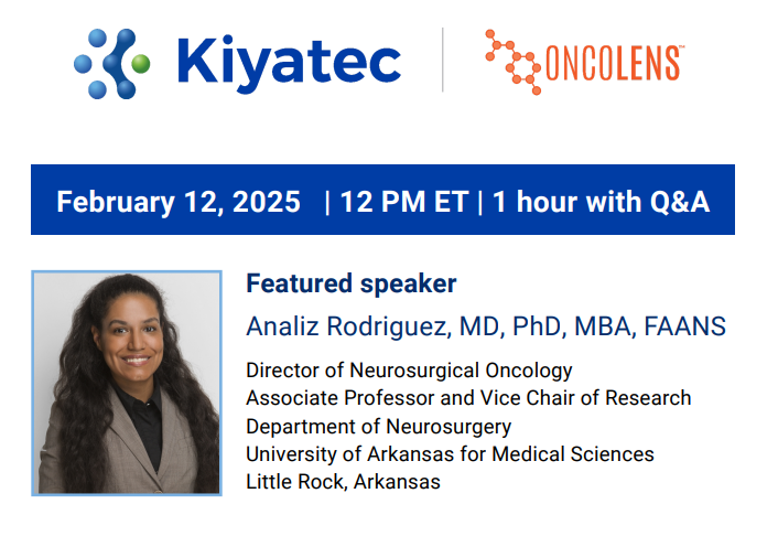 Looking forward to discussing the latest data on Functional Precision Medicine Assays for high grade glioma.  Tune in February 12 at noon EST.  <a href="/KIYATEC/">Kiyatec</a> <a href="/OncoLens/">OncoLens</a>  Register below: oncolens.zoom.us/webinar/regist…