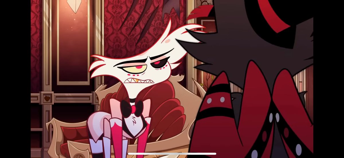 CamLeche's tweet photo. I knew it happen, cuz I LOVE this show, but I JUST  became aware of HOW MUCH Angel hunches or bends over to argue with Husk 🤣😭🤣

Like: “I’m pissed off, BUT I’m STILL gonna argue at YOUR level 🫵😡” #HazbinHotel https://t.co/vFmsvQbACO