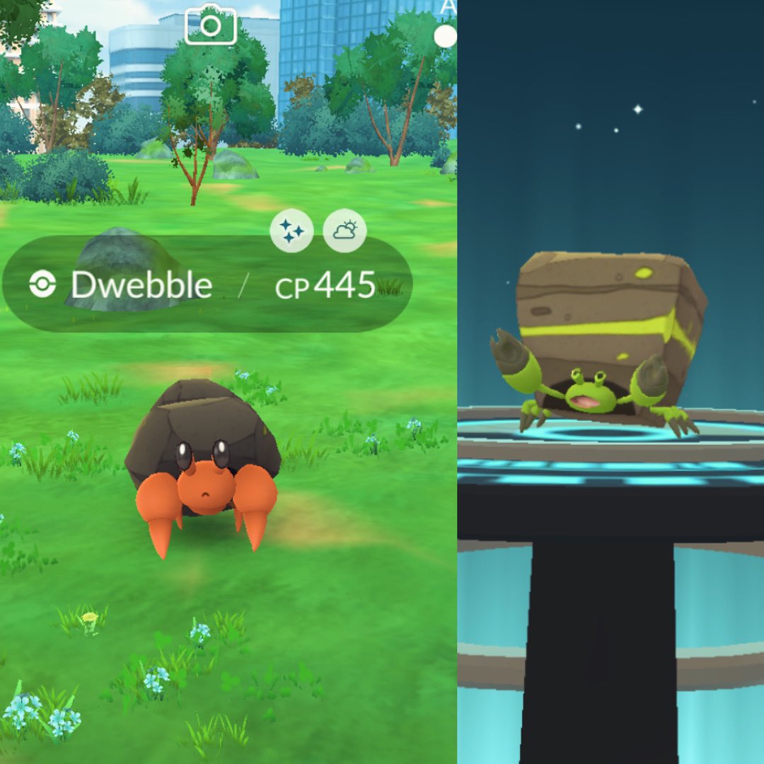 YourGamerBudYT's tweet photo. My crab rock is green 🦀🪨✨
#PokemonGO #dwebble #crustle #shinypokemon https://t.co/UAH1lBb0e9