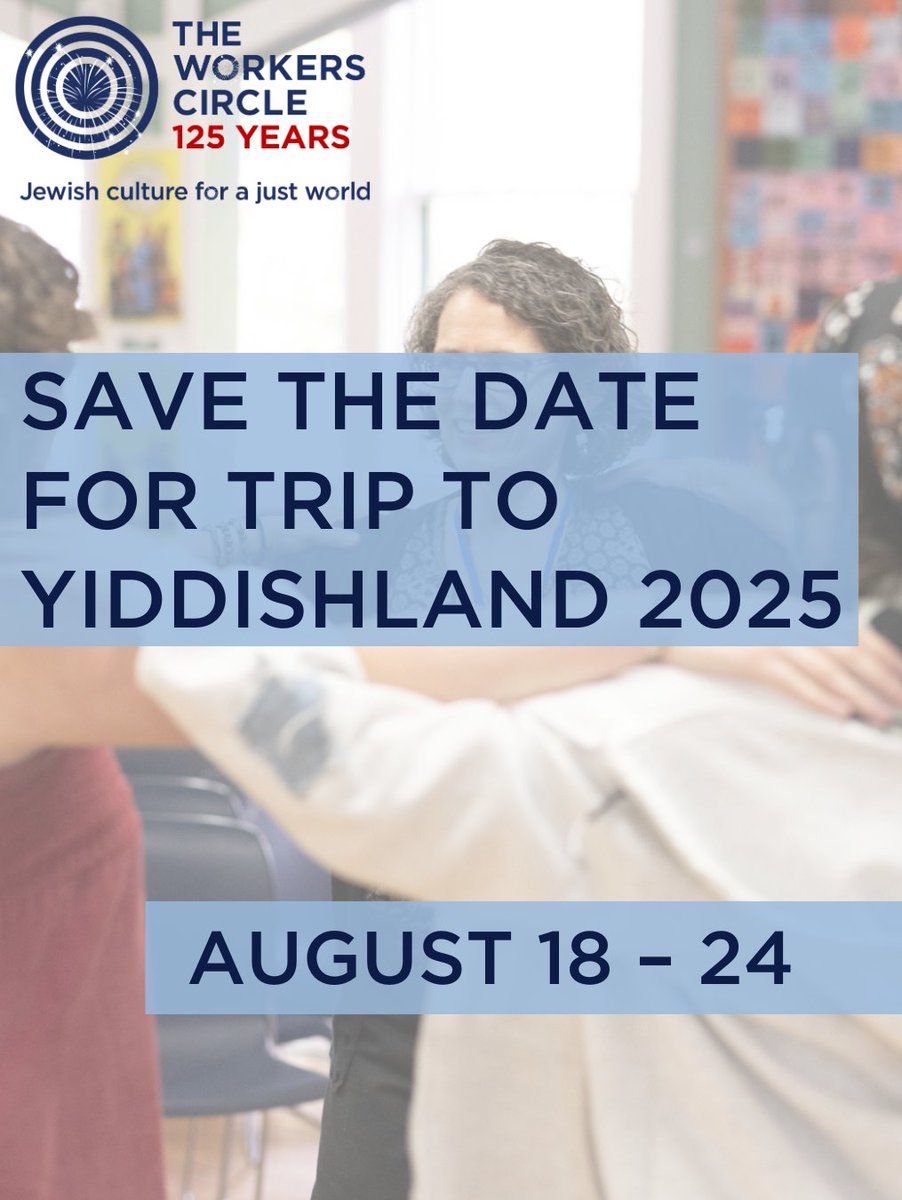 Save the date for this year’s 20th anniversary of Trip to Yiddishland on August 18 – 24, 2025. To stay in the loop, sign up to be on our Trip to Yiddishland 2025 Interest Form: secure.everyaction.com/5JctgbkXqUaAh7…
