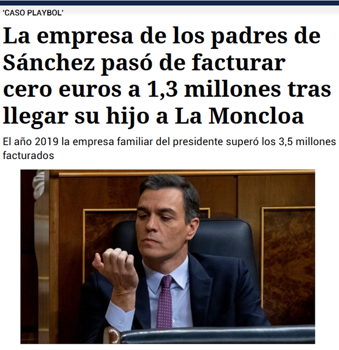 -La mujer, conseguidora de millones públicos decididos por su marido.

-El hermano, patrimonio superior a dos millones de euros con un sueldo de 55.000 euros

-Los padres, beneficiados con ayudas públicas millonarias del gobierno del hijo.

Pero cuidado, que viene la ultraderecha