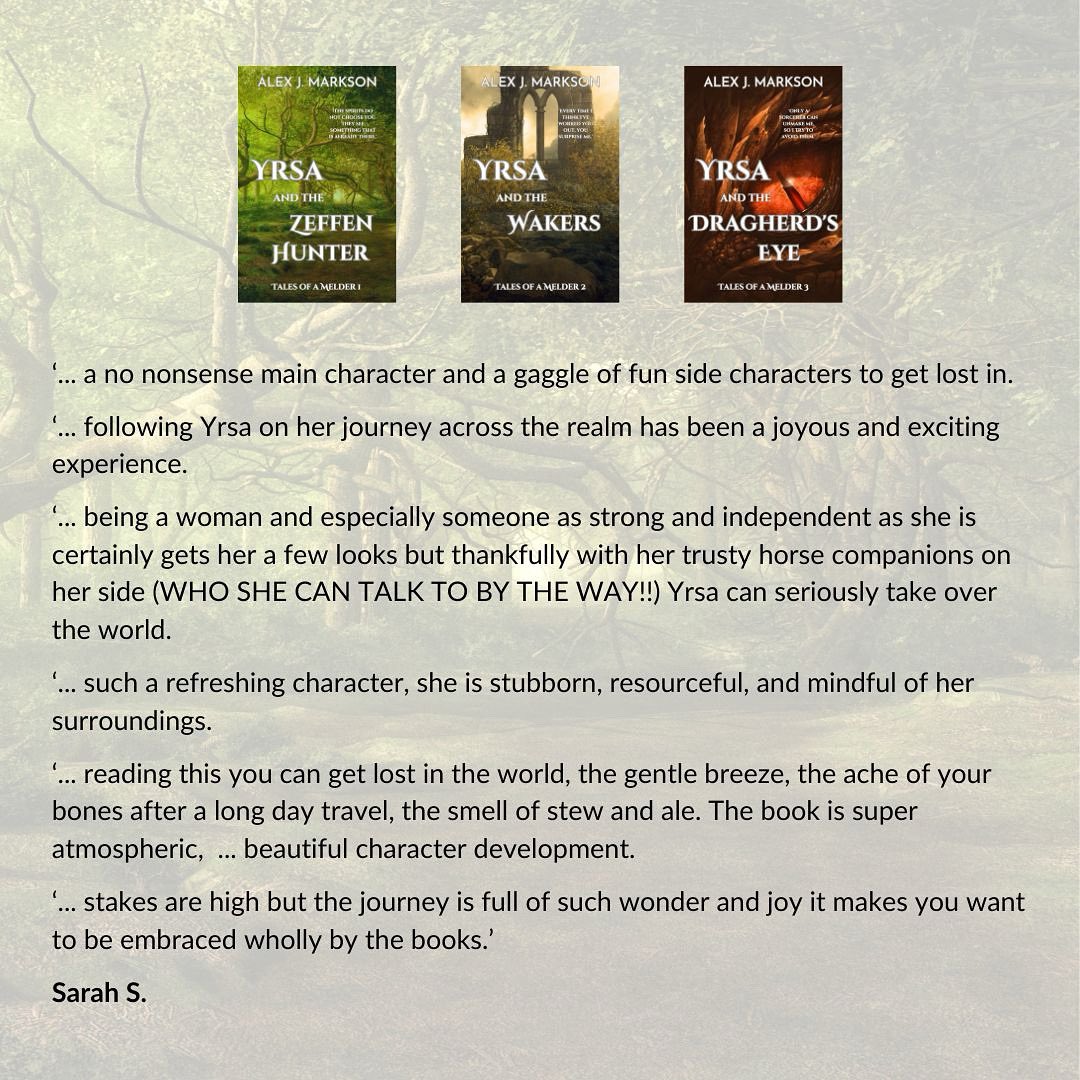 Sarah loved the opening trilogy of the Tales of a Melder series. If you like fantasy, with a self-willed FMC, mysteries to solve, friends to make, and animal characters - real and mythical - then you might too.
 
Why not give it a try?
 
#fantasy #fantasybooks #fantasybookseries