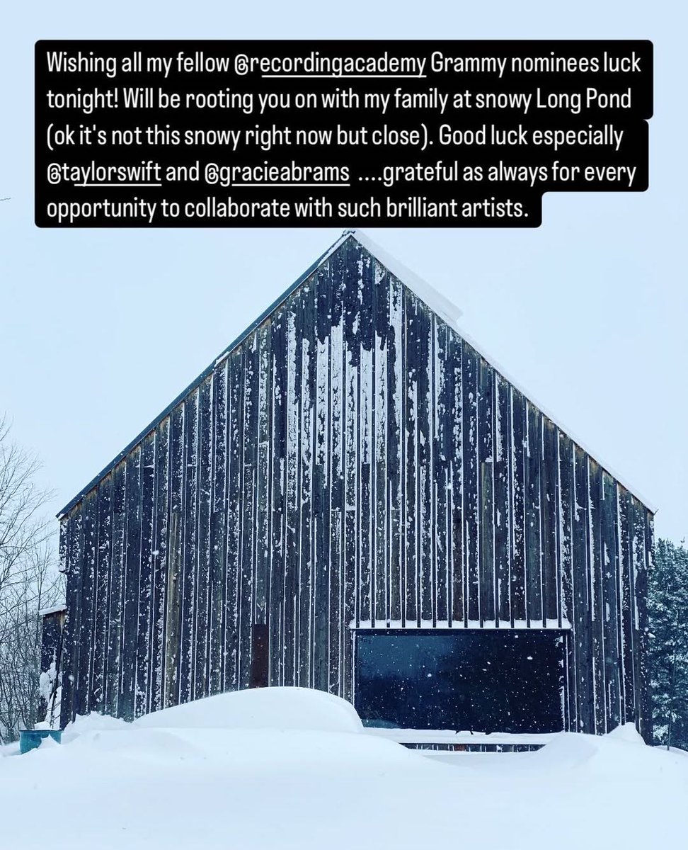 swifferupdates's tweet image. 📲| Aaron Dessner wishes Taylor good luck ahead of the #GRAMMYs ❤️