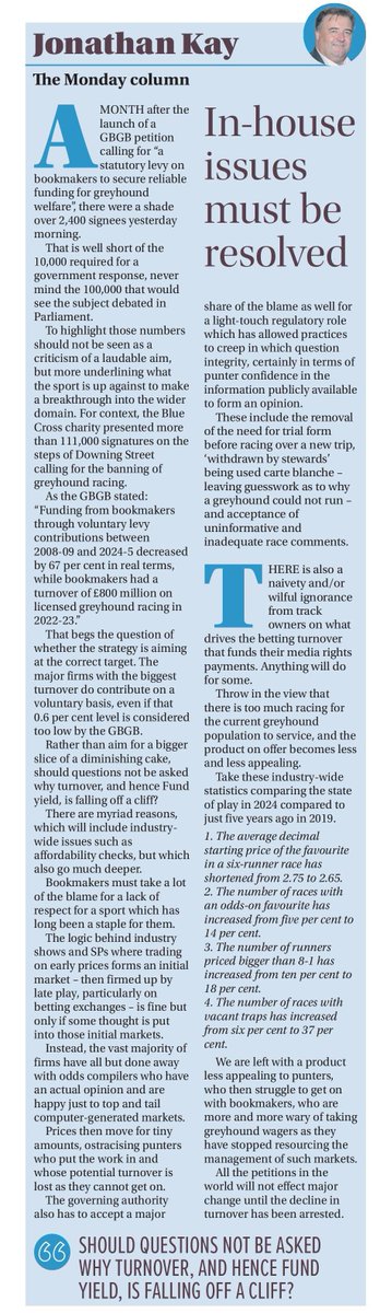 velvets14's tweet photo. THE MONDAY COLUMN
In The Racing Post
By Mr Jonathan Kay.... https://t.co/Jt7qT21ILc