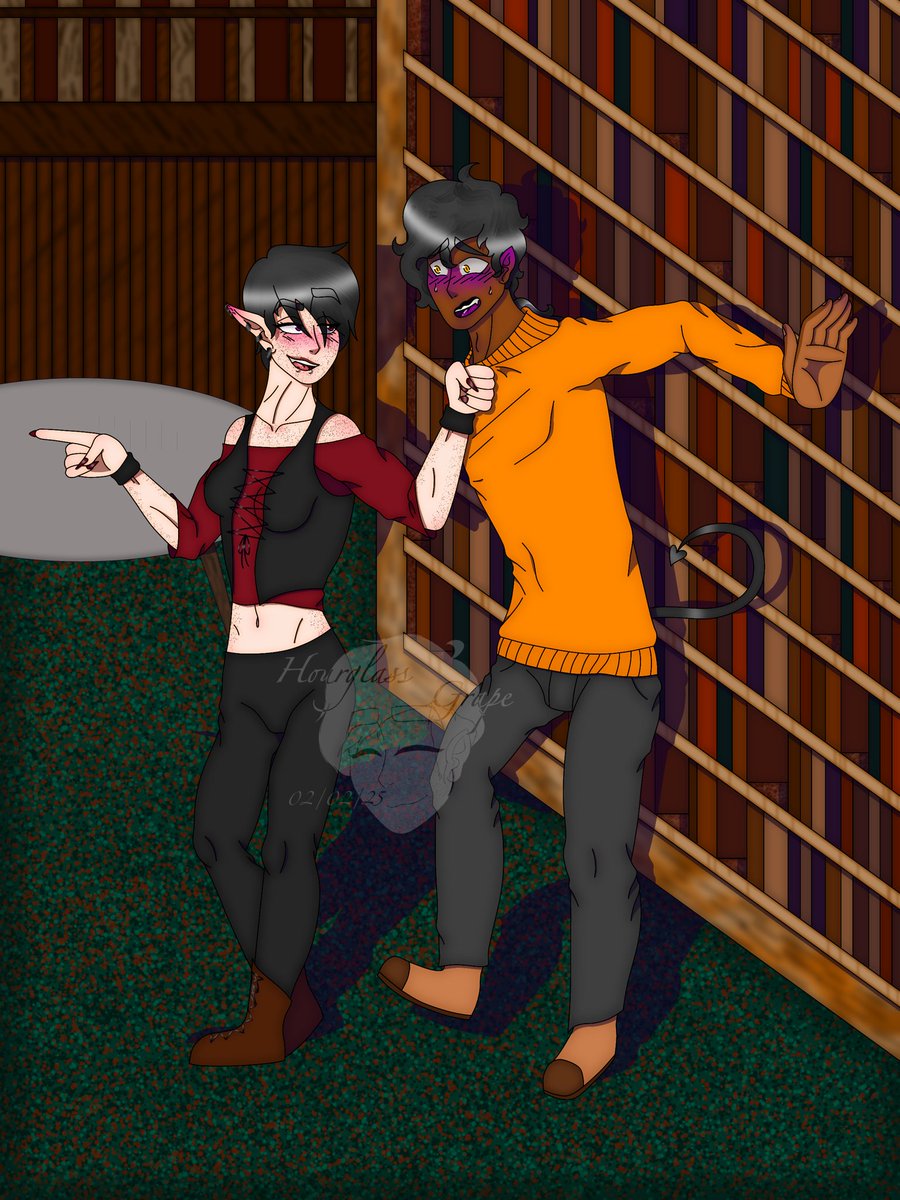 Hourglass_Grape's tweet photo. Mapel's taking a liking to the local librarian... ❤️💛
Wanted to Draw so picked a base
♡
#drawing #creation #oc #originalcharacter #ocdrawing #cuteoc #demon #devil #elf #demonoc #deviloc #elfoc #ocdemon #ocdevil #ocelf #cute #mythology #mythical #mythological #triplet #sister https://t.co/GkFN4fGp8q