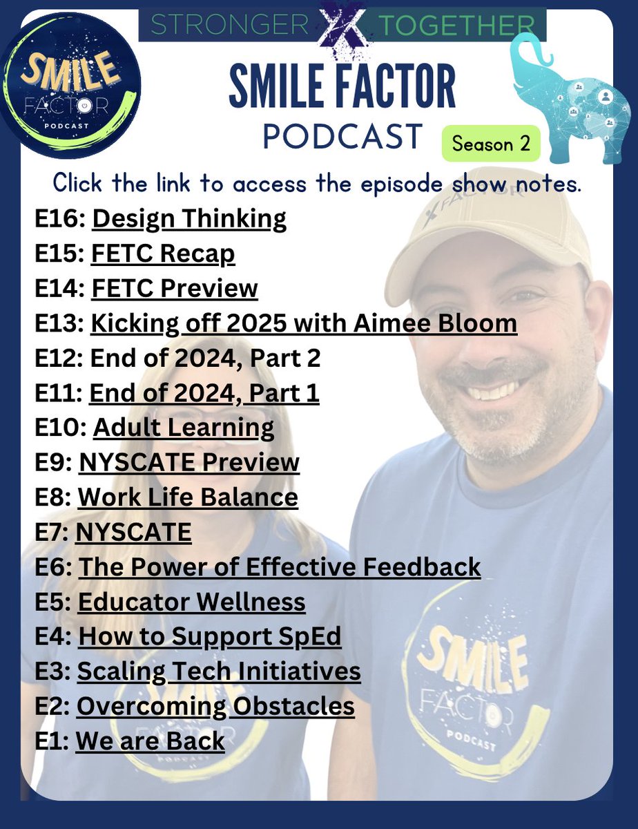 SMILELearning's tweet image. Our show notes are updated! Watch an episode and check out all the links!

#SMILEFactor
#XFactorEDU
#SMILELearning
#ArchiTech

canva.com/design/DAGTjeR…

open.spotify.com/episode/3JCCiX…