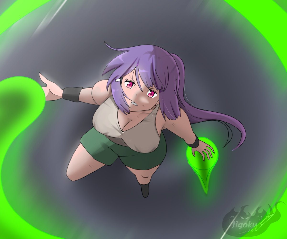 Dibujo de mi Oc Hizaki usando una de sus habilidades