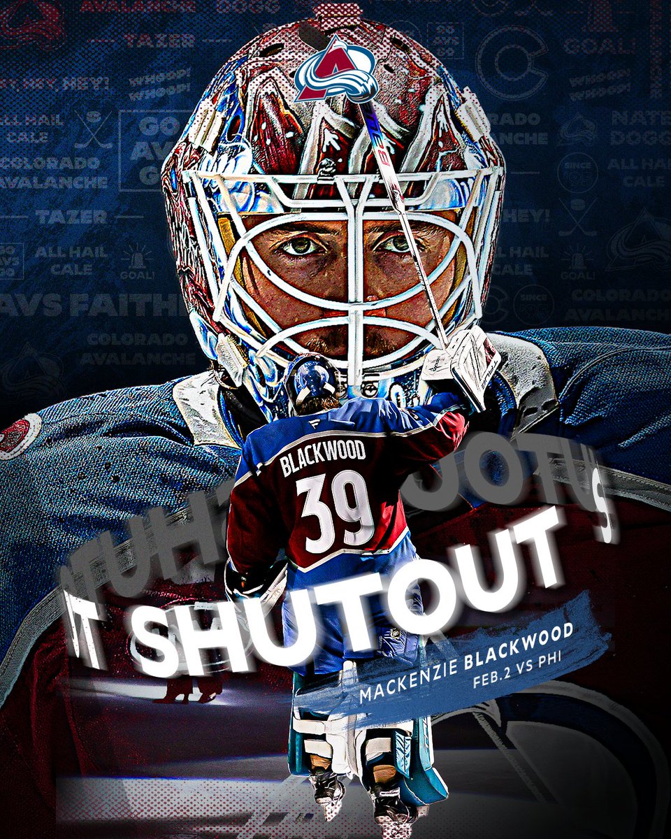 Avalanche's tweet photo. BACK-TO-BACK SHUTOUTS FOR MACKENZIE BLACKWOOD!

#GoAvsGo https://t.co/UejKFjyhNj