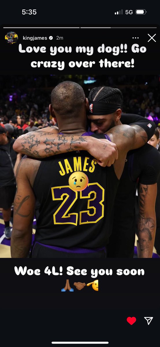 mcten's tweet photo. LeBron James shares a message for Anthony Davis on Instagram: https://t.co/wB4ronPJDD