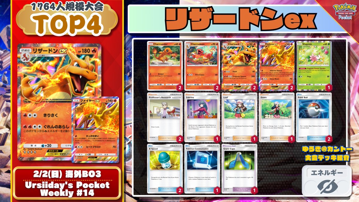 🔥 1764人規模3位「シェイミ採用」リザードン 🔥 🇯🇵のリザ使い