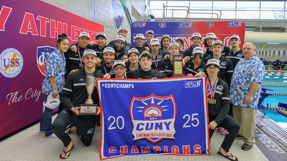 BaruchAthletics's tweet photo. Congratulations to the men's swim team for winning their seventh straight @CUNYAC title, the longest streak in CUNYAC swimming history! They totaled 402 points in running away from the competition.  @BaruchBearcatAD #BaruchSwimming #d3swim https://t.co/Vyqz0IrsNV