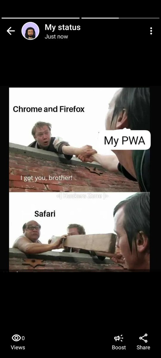 NformiPolycarp's tweet photo. Just when I thought my PWA was running smoothly, Safari decides to throw a curveball! 🌀 Still love the challenge, but come on, Safari—let’s play nice with PWAs! 😅 #PWA #SafariStruggles #WebDevLife https://t.co/TD8g9njgW6