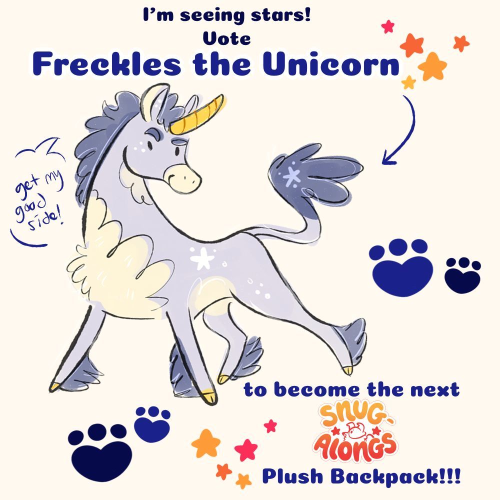 littlesofts's tweet photo. 🎉SNUG-ALONGS UPDATES🎉
Did you place your vote yet? The winner will be revealed once the poll ends! For now, I'll feature each new character in a new artwork each day until it closes!

Today's feature is FRECKLES THE UNICORN!
Who is voting for him??

https://t.co/apA5PUkj2J https://t.co/Y6zelOtZmE