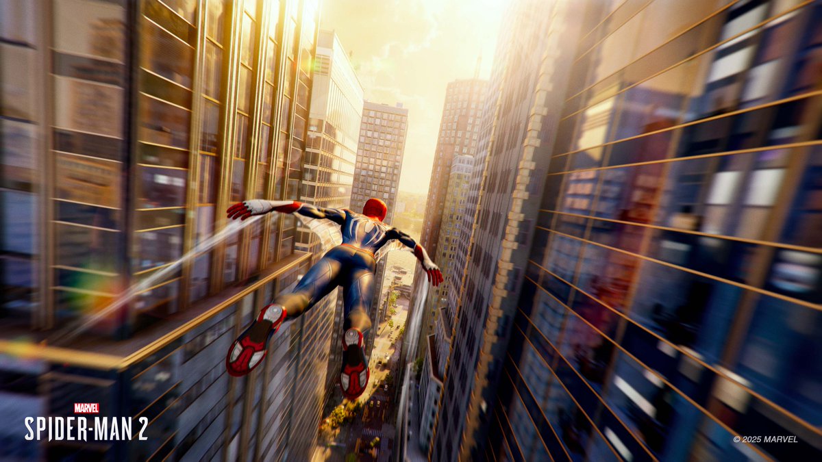 insomniacgames's tweet photo. Swing and wing between city skylines to swoop in and save the day! 🕷️ 🕸️ #BeGreaterTogether

Marvel's Spider-Man 2 is available now on PC!
🔵Steam - https://t.co/Hnahf7D3ax
⚫Epic Games Store: https://t.co/wp52tod4h2 https://t.co/fygdfN7mFc
