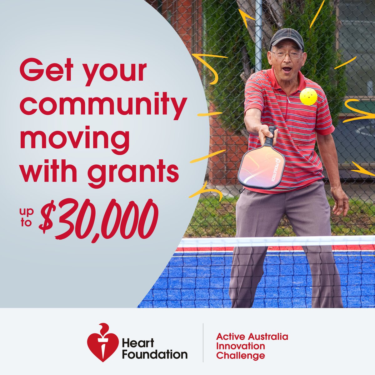 MsKymLang's tweet photo. Do you have an idea to get your local community more active? You could win up to $30,000 to help make it a reality. The @heartfoundation's Active Australia Innovation Challenge supports innovative projects that get people moving. Applications open today https://t.co/Cj6nfam3vf https://t.co/fhOr1DtDKy