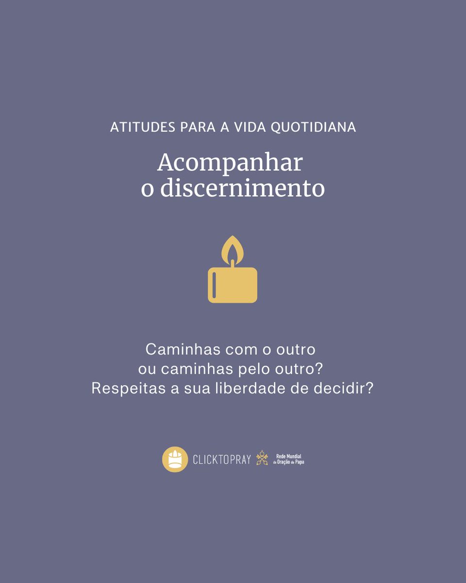 clicktopray_pt's tweet image. ➡️Para rezar a intenção de oração do mês com o Papa, propomos-te que adoptes algumas atitudes que te ajudam a aprofundar a tua oração.

👇Estas #atitudes são uma forma de integrar a intenção de oração na tua vida quotidiana.