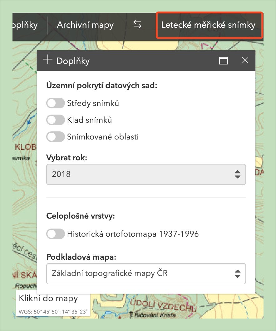 O české ortofotomapě z 50. let vím. Na ags.cuzk.gov.cz/archiv/ jsou ale k prohlížení i snímky z jiných socialistických, někdy i předválečných let. A často překvapivě kvalitní. Je to skvělé na porovnávání. Vpravo kliknout na Letecké měřické snímky, potom někam do mapy.