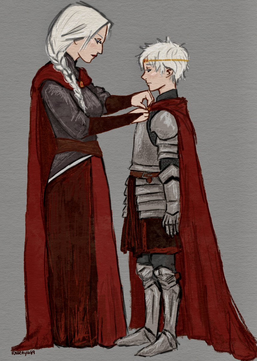 rhaenyra69's tweet photo. visenya &amp; maegor (he never grows out of being a mama’s boy) #ASOIAF https://t.co/qT1H8FJblg