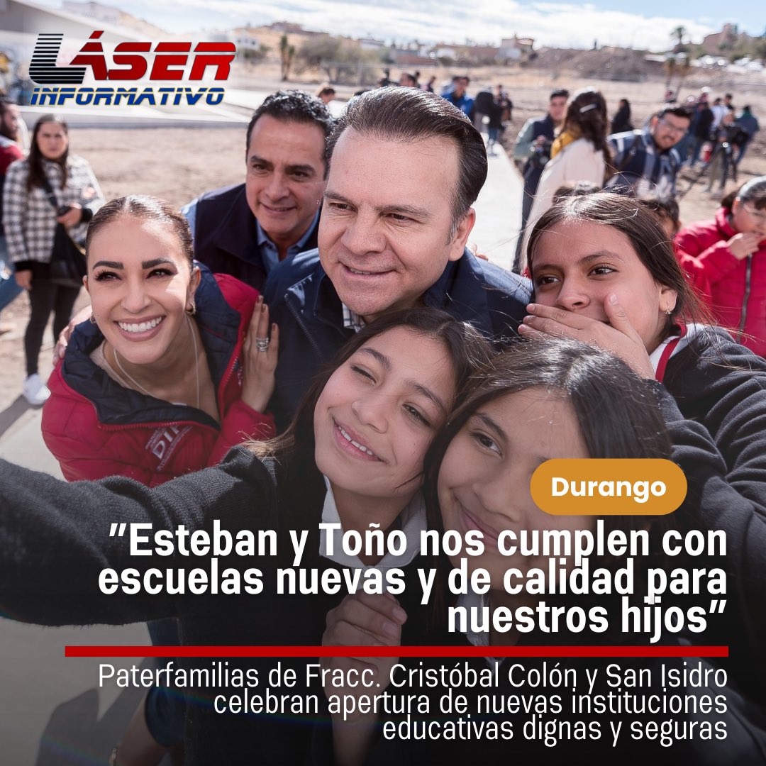 LaloSerranoZ's tweet image. #LaserInformativo

#Durango|| ”@EVillegasV y @josejoseantonio nos cumplen con escuelas nuevas y de calidad para nuestros hijos”

•Paterfamilias de Fracc. Cristóbal Colón y San Isidro celebran apertura de nuevas instituciones educativas dignas y seguras.

•@gobdgo fortalece la…
