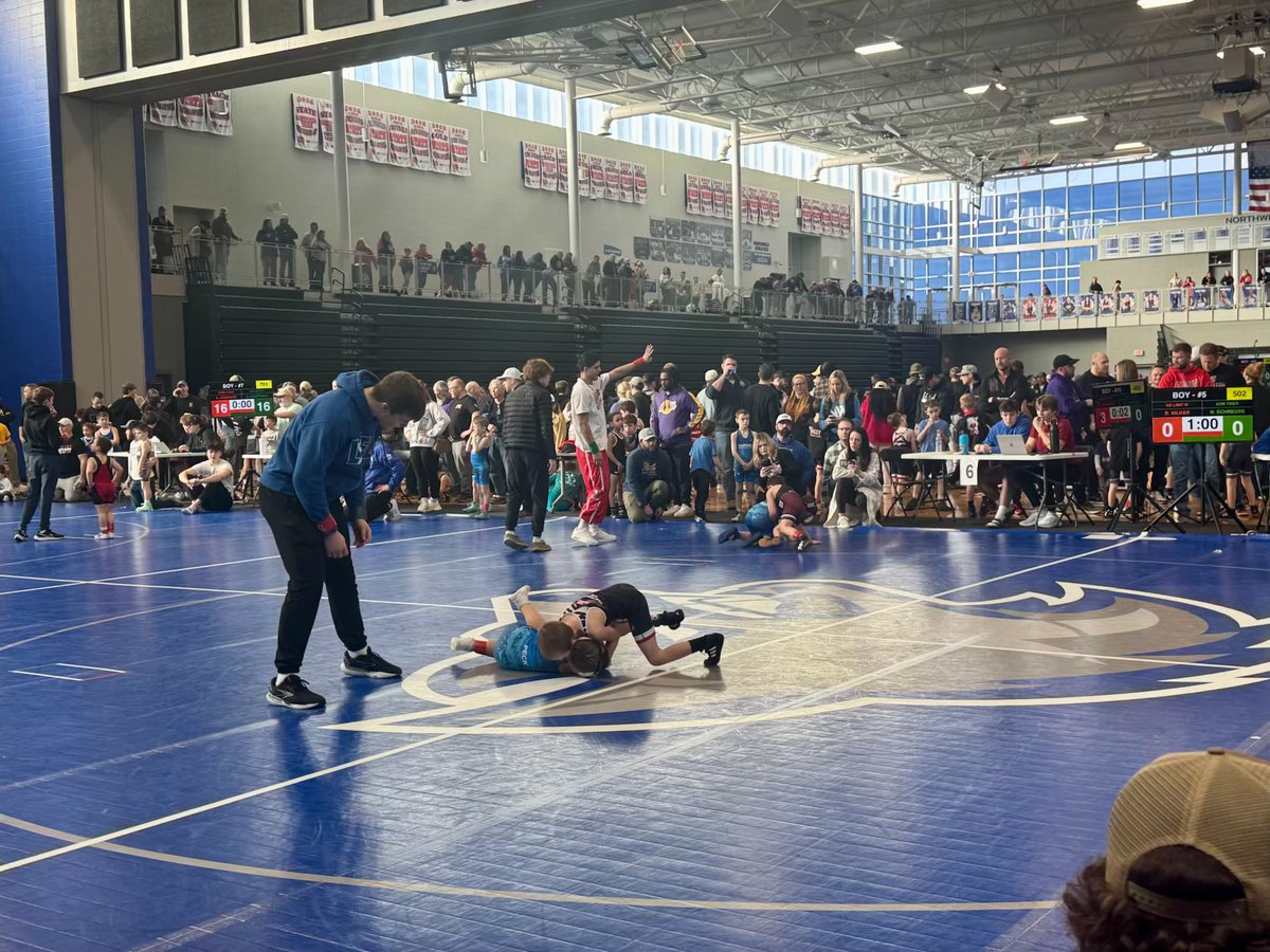 Wolf Pack Nation put on a heck of a Wrestling Party today! Over 500 kids and their biggest fans packed the den.  A monster Pack of volunteers made it all possible. #OnePack