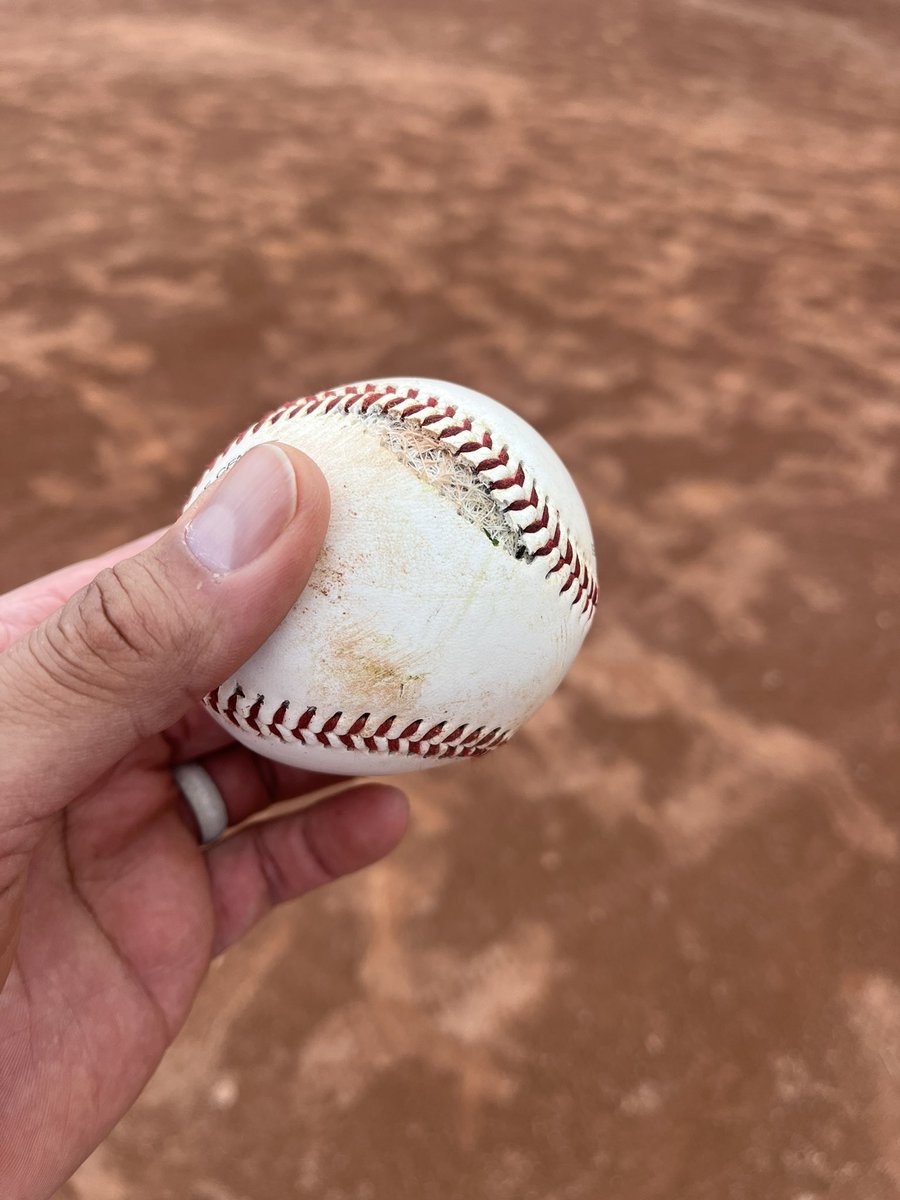 HughUnderPar's tweet photo. Well, so much for these brand-new balls for batting practice…lol 🤔 One session with Cam and we’ve got a split ball and a bunch of UFO-shaped leftovers 😎 Might need to start pitching him rocks instead or set up a #GoFundMe ⚾💥😂 #TooStrong #LetsGoCam #MiFamilia #TheSmiths https://t.co/Y71cTwh7Sw
