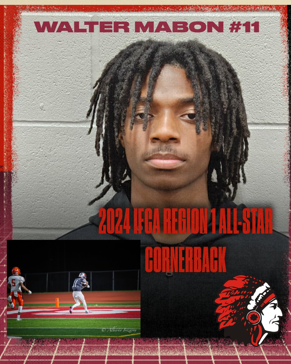 Congratulations to Walter Mabon CB #11 for being named to the IFCA Region 1 All-Star team. Receivers in the South better watch out.