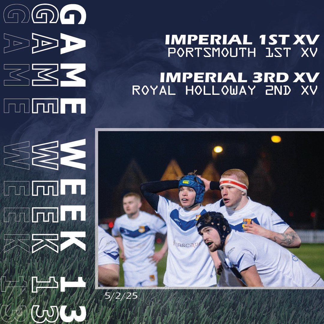 ICURFC's tweet photo. Two games this week as the 1st XV travel down to Portsmouth to take on the parallel league leaders

It’s 1st vs 1st https://t.co/d1FM9YkdEY