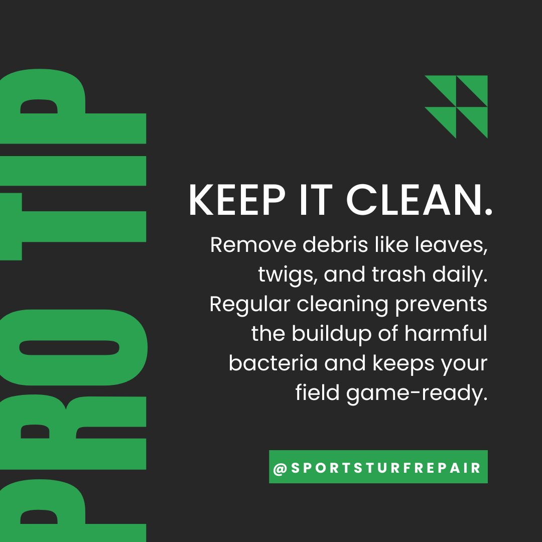 Don’t let leaves and trash steal the spotlight! Keep your field fresh, clean, and ready for action. A little daily TLC goes a long way! 🚮 #sportsturfrepair