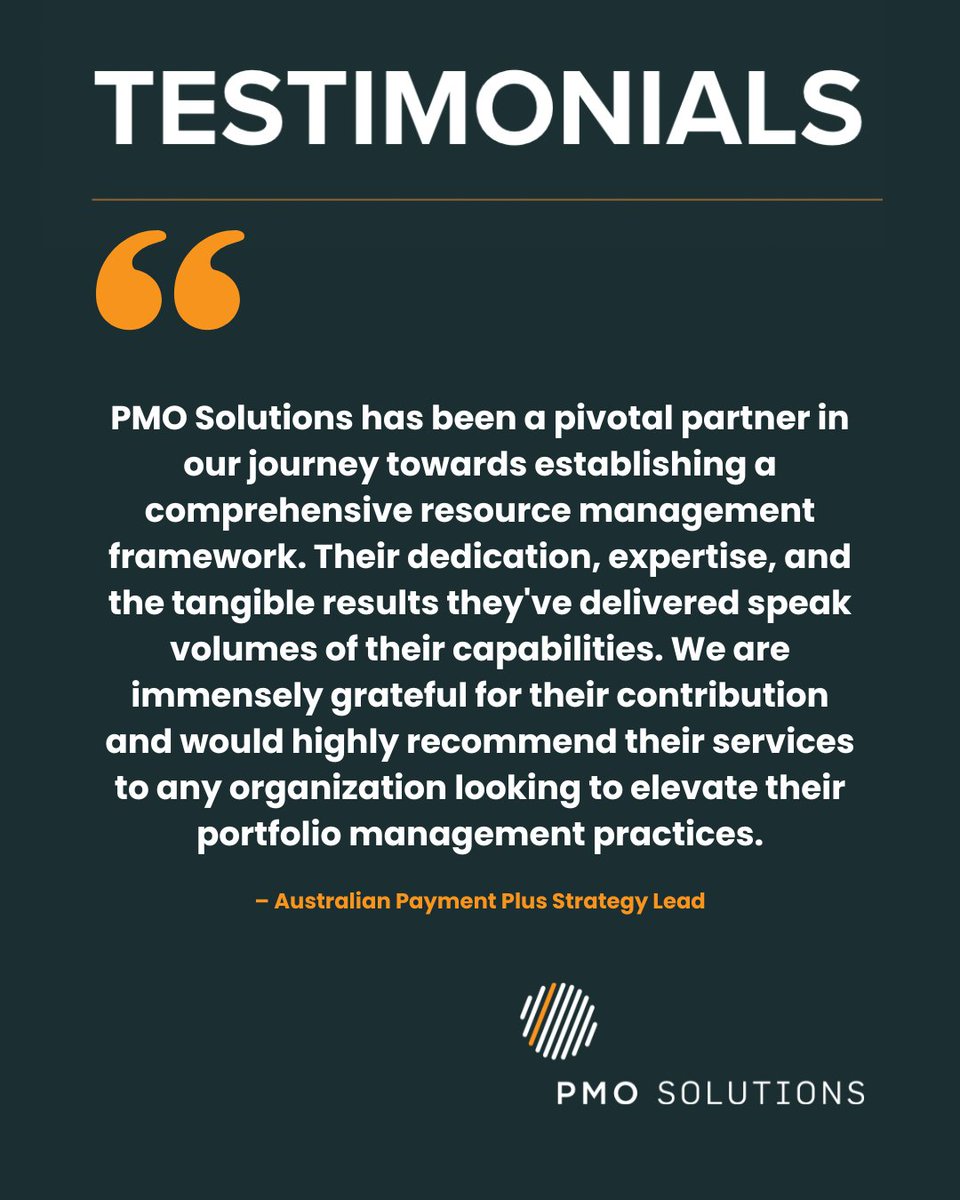 PMO_Solutions's tweet image. Review the full case study on our website: pmosol.com/australian-pay…

#pmo #pmosolutions #casestudy #AustralianPaymentsPlus