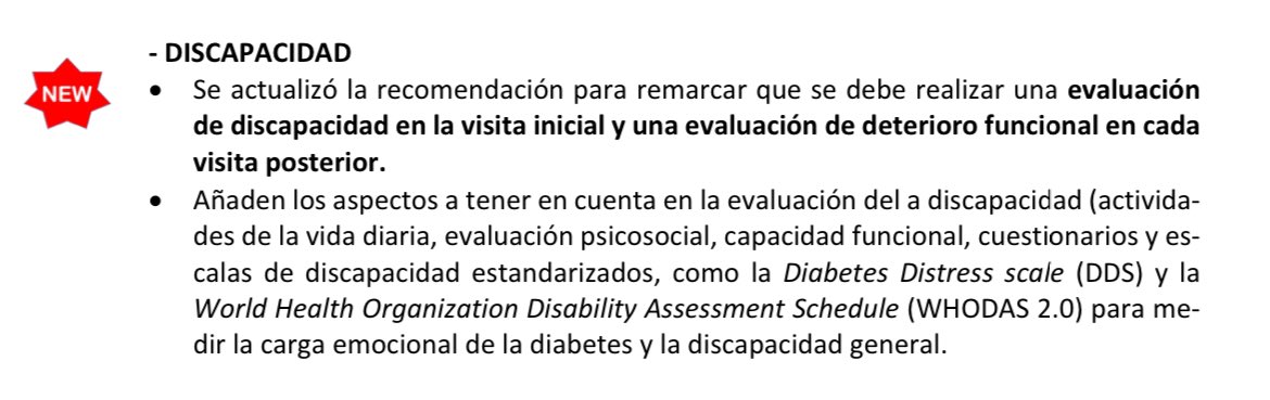 ⚠️Estándares de cuidados para la diabetes ADA2025. Se debe:
-Evaluar la discapacidad👩🏽‍🦽en actividades de la vida diaria, psicosocial🧑‍🧑‍🧒‍🧒y capacidad funcional 🏋🏽‍♀️mediante cuestionarios estandarizados📄
-Medir la carga emocional de la diabetes.🧘🏽‍♀️
Texto: GT JÓVENES DIABETÓLOGOS