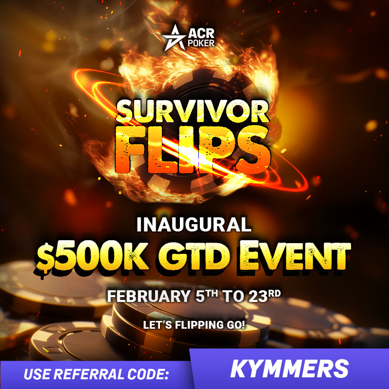 🚨 SUNDAY FUNDAY – Evening Edition 🚨
🔴 LIVE 👉 twitch.tv/Kymmers66 🔴

📢  Knights of Round Table NLHE &amp; Masshole Mixed HG (STUD HL)
📢  Entries-Chutes-WOS 🪂🪂🪂  !NEW !ACR !DISCORD
📢 Need an ACR account? Sign Up Here 👉  bit.ly/KymmersBONUS
🔥 Come Play with us 🔥