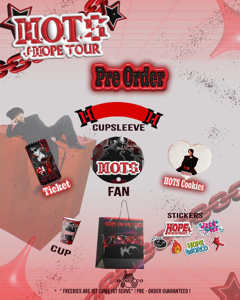 J-HOPE “H.O.T.S” ! HOPE ON THE STAGE cupsleeve event in NY + LA!
🗽DEBUTEABK | 🌴HHD LA
⏰12:00 PM - 5:30PM 
✨Photo-ops, Artists, and More 

cognitoforms.com/Honeii1/JHOPEH…

Artists form below ⬇️ 
#JHOPE_TOUR #HOPE_ON_THE_STAGE_TOUR #HOPE_ON_THE_STAGE_TOUR_US