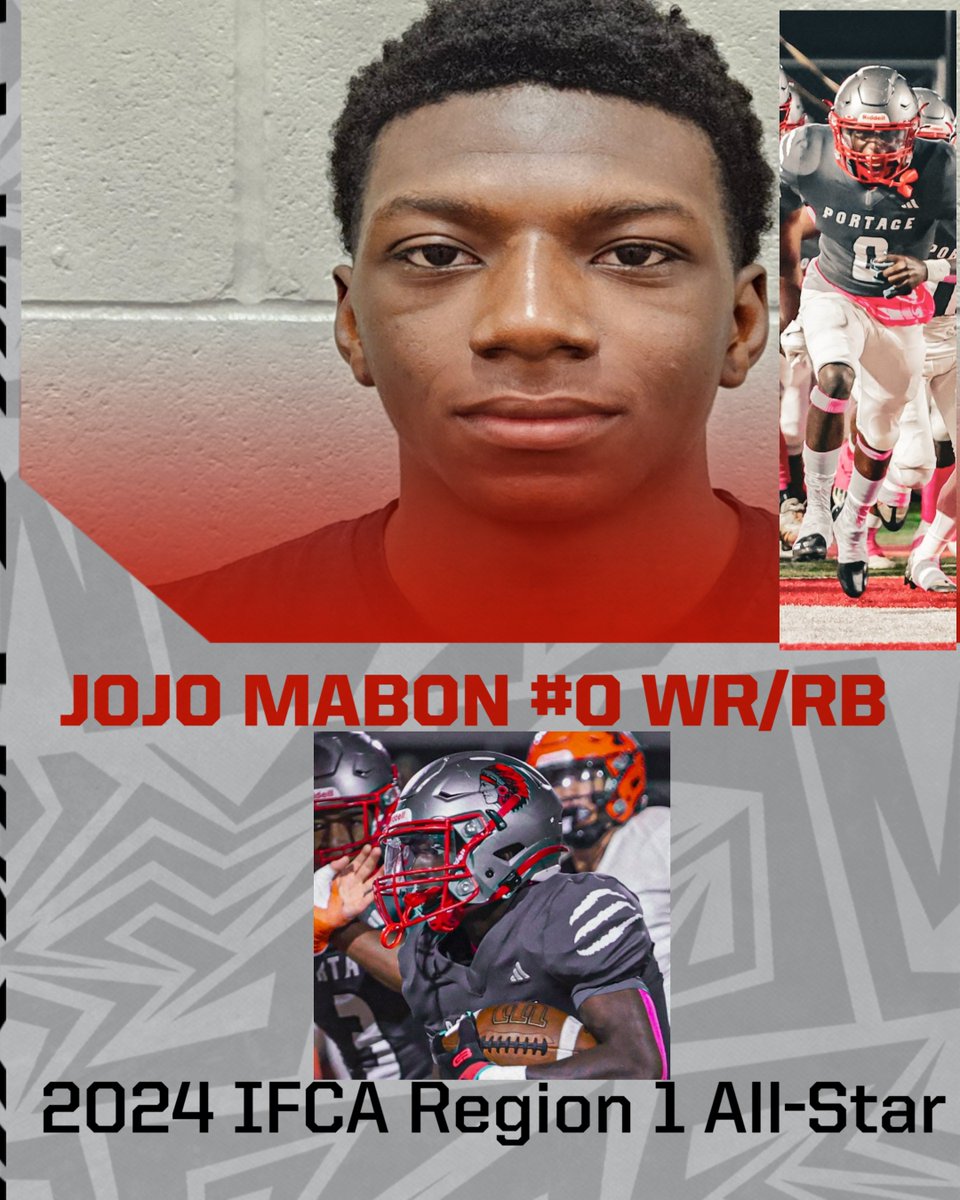 Congratulations to JoJo Mabon #0 (WR/RB) for being named to the 2024 Region 1 All-Star Team.