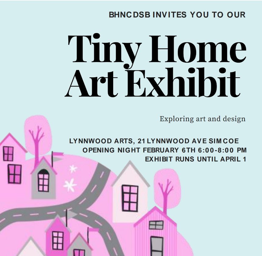 Check our our collaboration with <a href="/ARTSbhncdsb/">BHNCDSB Arts</a> at the Tiny Home Art Exhibit, showcasing the designs of students from across <a href="/bhncdsb/">BHNCDSB</a>